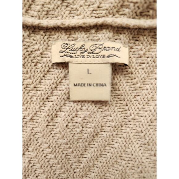 Lucky Brand Women's Large Sweater Boho Style Open Front Fringe - Picture 5 of 5